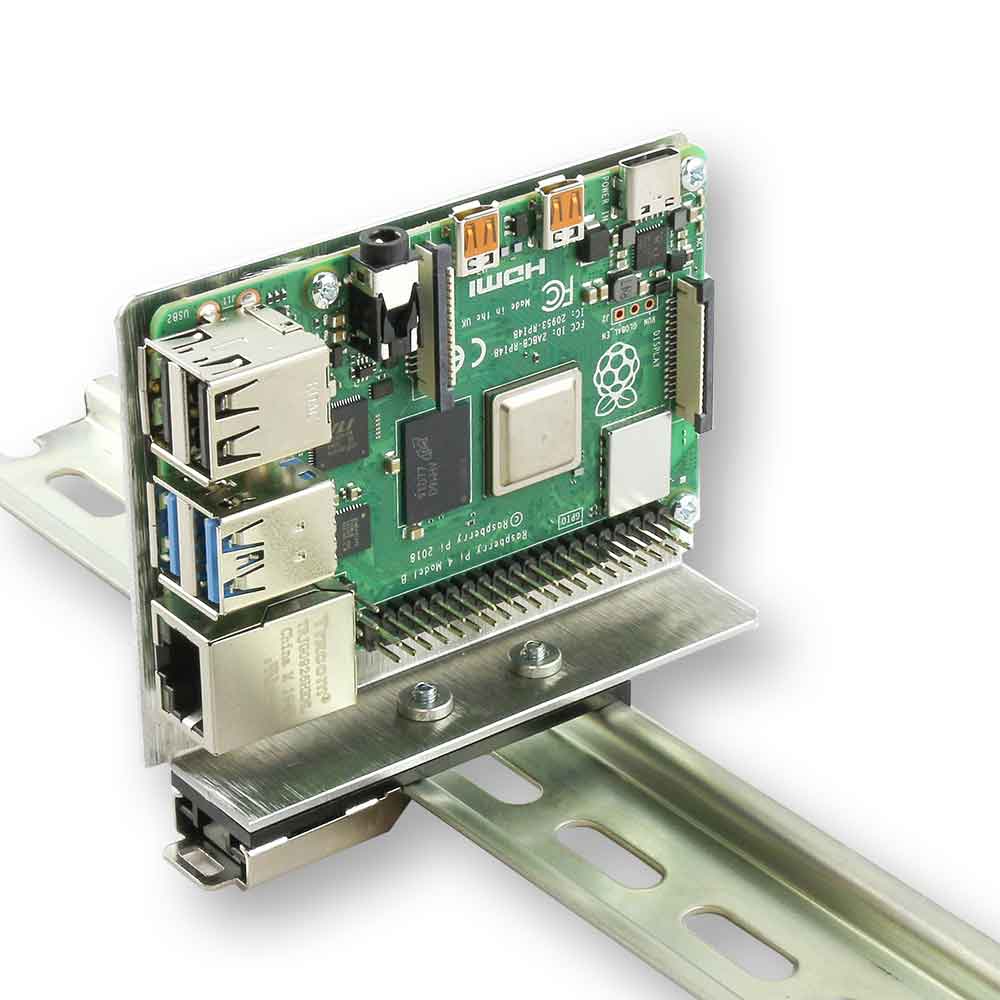 RPIDINCOOL - Support Rail Din Raspberry Pi Vertical Aluminium